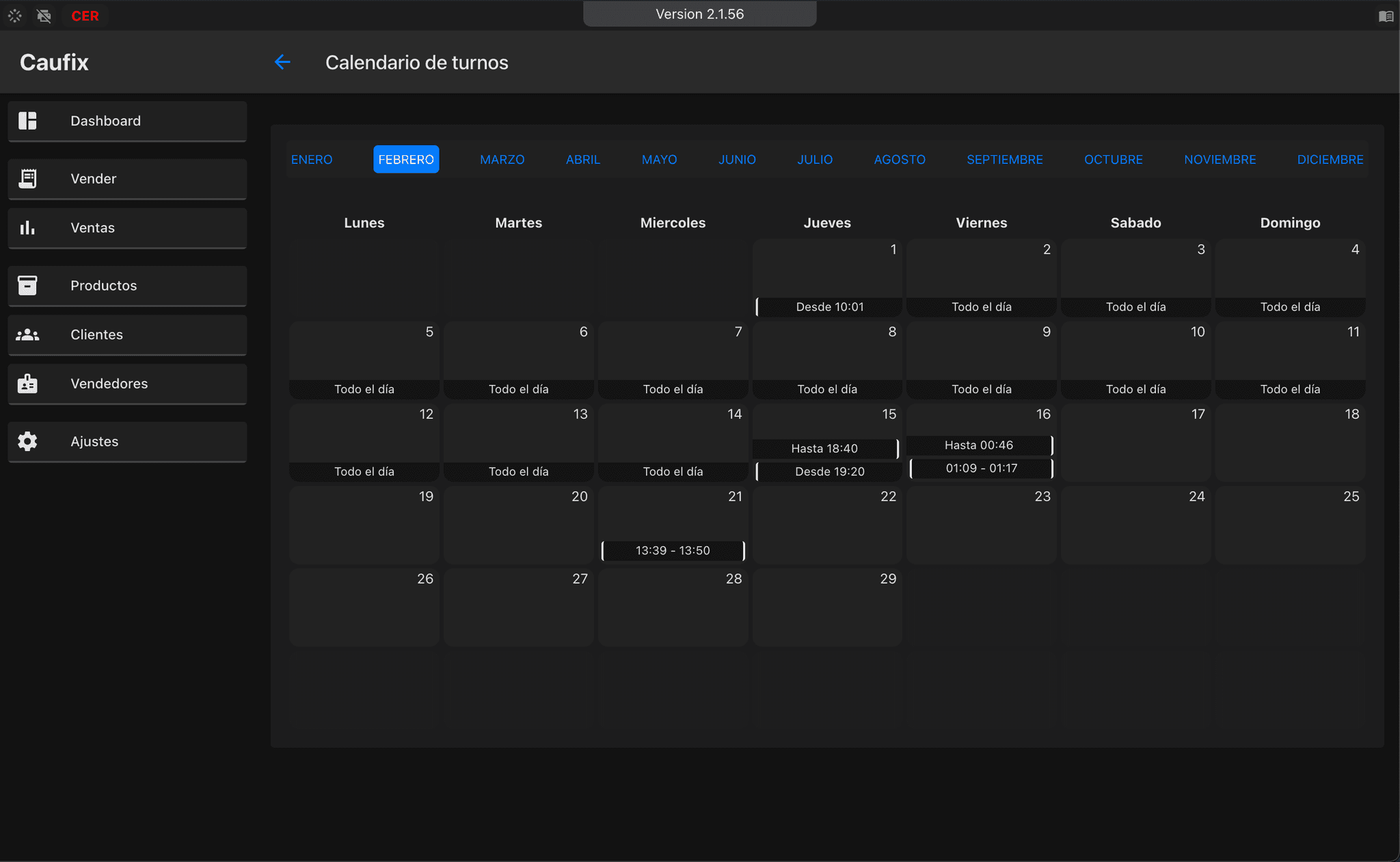 caufix worker shifts